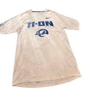 Nike Dri-FIT 11-ON Los Angeles Rams NFL Play Football Shirt Men's L White LA